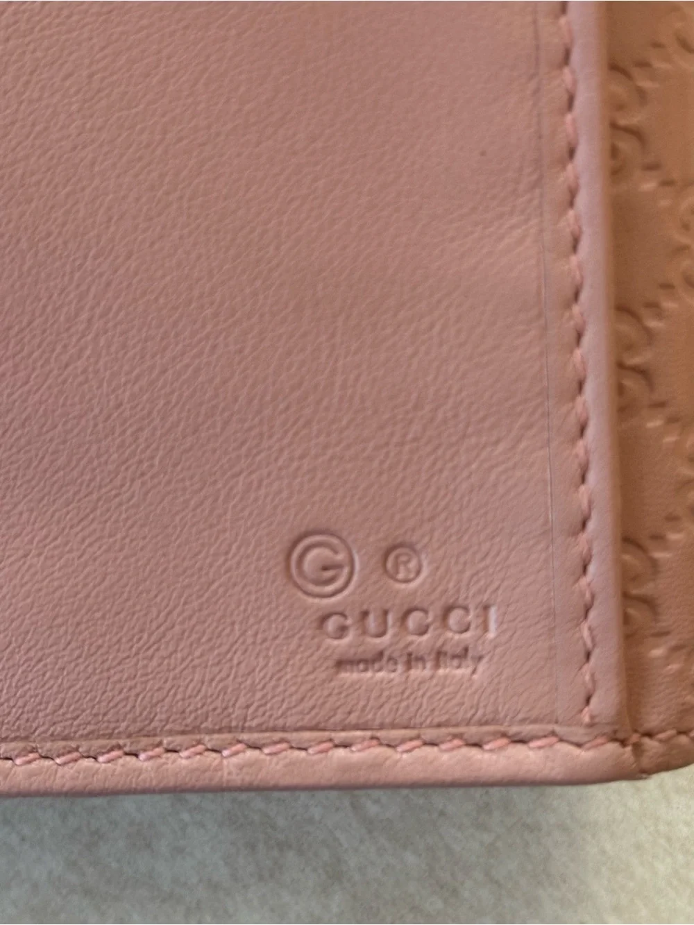 Gucci Blush Pink Embossed GG Leather Wallet - Picture 10 of 10